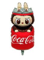 Фольгована фігурна куля "Лабубу Coca-Cola". Розмiр: 83см*70см.