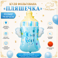 Фольговані фігурні кулі "Пляшечка з крилами".Цвет:Голубой Размер:79см*61см.