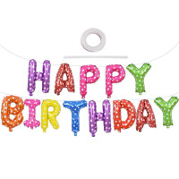 Фольговані кулі букви "Happy Birthday" Колір: Кольорові. Розмір: 40см.