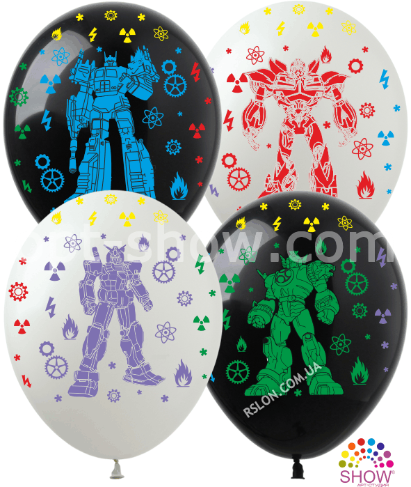 Повітряні кулі "роботи" 12"(30 см) пастель асорті в упак: 100шт ТМ Арт "SHOW"
