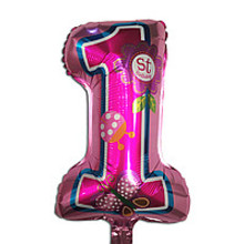 Шар цифра маленькая"My 1st Birthday". Цвет: Розовый. Размер: 46см*25см.