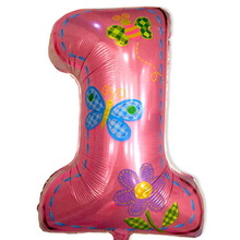 Шар цифра большая "My 1st Birthday". Цвет: Розовый. Размер: 65см*44см.