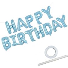 Фольгированные шары буквы "Happy Birthday". Цвет: Голубой. Размер:16"(40см.)