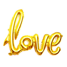 Фольгированные шары буквы "Love" Прописная. Цвет: Золото. Длина 1м
