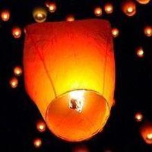 Небесный фонарик "Купол". Размер: 90см. Цвет: Красный.