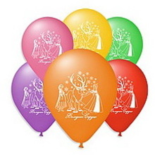 Повітряні кулі "Холодне серце" 10"(25см) Пастель асорті 1 сторона в упак:100 шт.