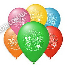 Повітряні кулі "Mickey & Minni" 10"(25см) Пастель асорті 1 сторона в упак:100 шт.