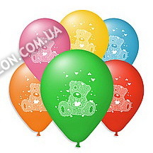 Воздушные шары "Тедди" 10"(25см) Пастель Ассорти 1 сторона  В упак:100 шт.