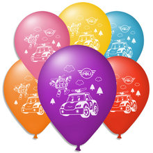 Воздушные шары "Робокар Поли" 12"(30см) Пастель Ассорти 2 стороны  В упак:100 шт.