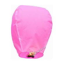 Небесный фонарик "Купол". Размер: 90см. Цвет: Розовый.