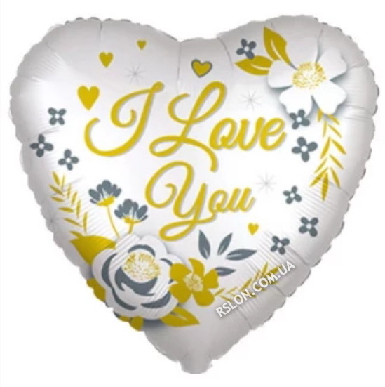 Куля фольгований серце "I Love You". Розмір: 18"(45см.)