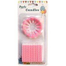 Свечи для торта E-24-4. Цвет:Розовый. В наборе:24шт.
