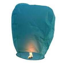 Небесный фонарик "Купол". Размер: 90см. Цвет: Голубой.