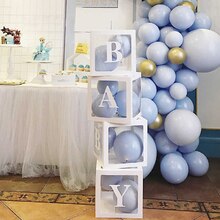 Набор коробок для воздушных шаров "BABY". Цвет: Белый. Размер:30см*30см.