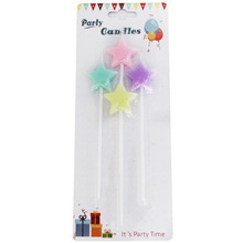 Свечи для торта "Звезды макарун цветные".В упак: 4шт.