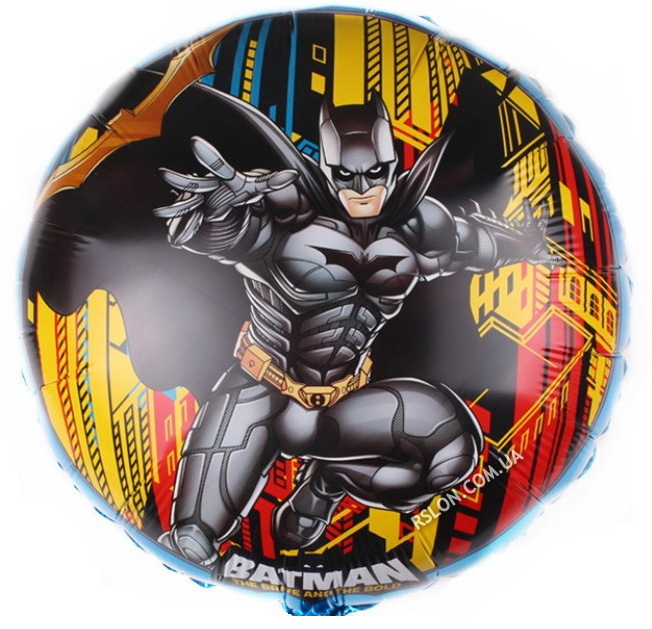 Фольговані кулі коло "Batman". Діаметр: 18"(45 см)