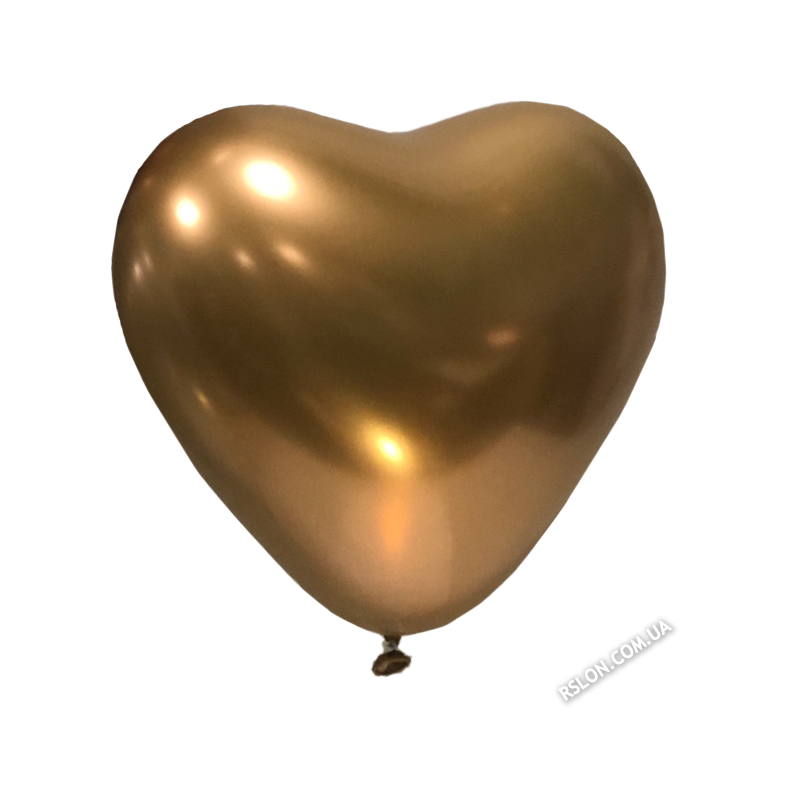 Воздушные латексные шары сердце "Хром"12"(30см) Хром Золото упак:50 шт. Пр-во:"Kalisan" Турция