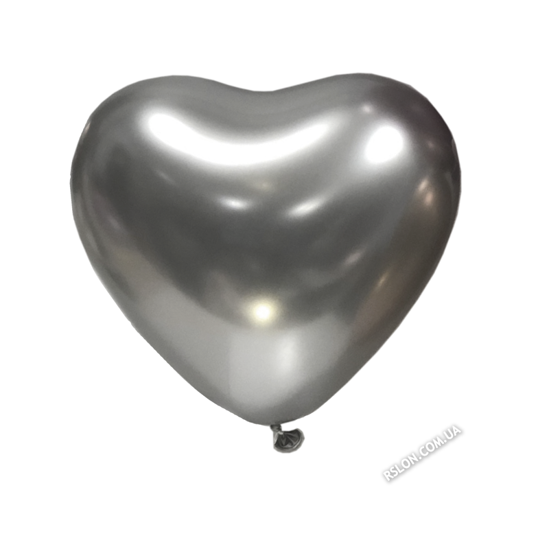 Воздушные шары сердце "Хром"12"(30см) Хром Серебро Вупак:50 шт. Пр-во:"Kalisan" Турция