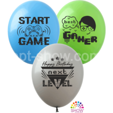 Воздушные шары "Best Gamer" 12"(30 см) пастель ассорти В упак: 100шт ТМ Арт «SHOW»