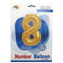 Шар цифра "8" в упаковке, Цвет Золото. Размер: 105см. Пр-во: Китай.