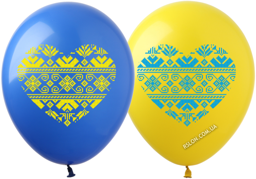 Повітряні кулі "Серце Вишиванка" 12"(30 см) пастель В упак: 100шт ТМ Арт «SHOW»