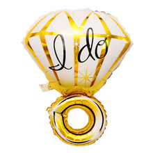 Фольгированный фигурный шар "Кольцо "I do" золото" Размeр:70см*50см.