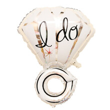 Фольгированный фигурный шар "Кольцо "I do" серебро" Размeр:70см*50см.