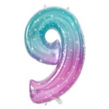 Шар цифра "9" в упаковке. Цвет: Омбре. Размер: 34"(85см). Пр-во: Китай.