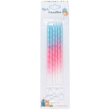 Свечи для торта "Витая Омбре Розово-голубая". Розмер:14см. В упак: 6шт.