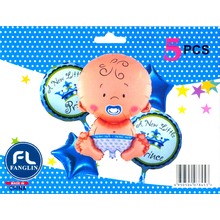 Набір тематичних куль "Малыш Новорожденный". В упак:5шт.