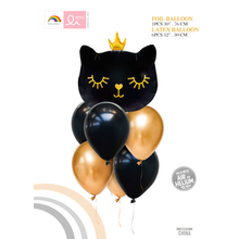 Набір тематичних куль "Кошечка с короной". Колiр: Чорний.