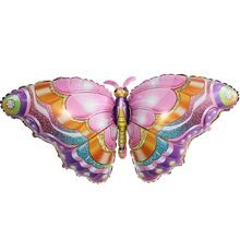 Фольговані фігурні кулі "метелик рожевий". Розмір:98х45см Вир-во Китай.