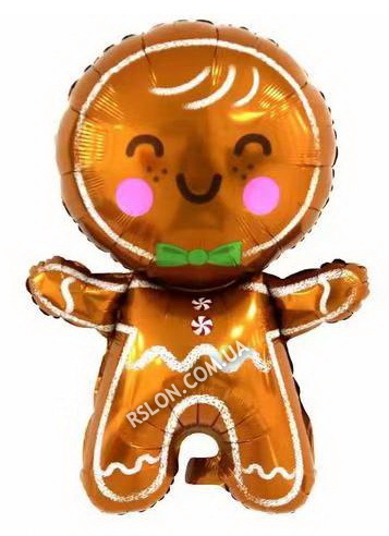 Фольговані фігурні кулі "Імбирний Пряник".  Розмір: 80см*53см.