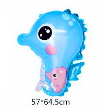 Фольговані фігурні кулі "Морський коник Блакитний".  Розмір: 64см*57см.