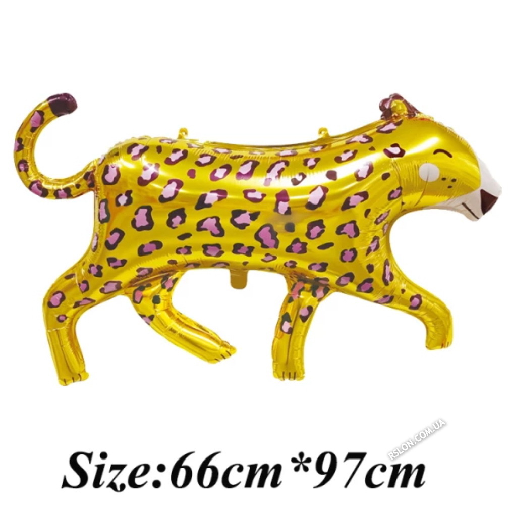 Фольгована фігурна куля "Леопард Золотий".  Розмір: 66см*97см.