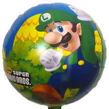Шар фольгированный круглый "Супер Марио". Размер: 18"(45см).