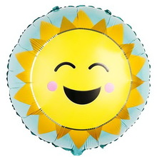Шар фольгированный круглый "Солнышко". Размер: 18"(45см).