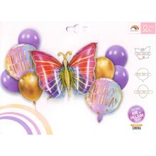 Набор тематических шаров "Бабочка". В наборе: 1шт. 29"(72см.) + 2шт. 18"(45см) + 6шт 10"(25см)