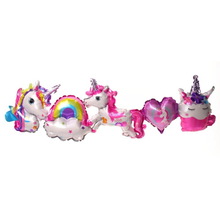 Фольгированный шар "Гирлянда Единорог". Размер: 100см*30см.