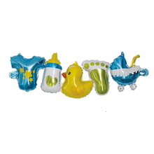 Фольгированный шар "Гирлянда Коляска Голубая". Размер: 100см*30см.