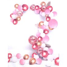 Арка гирлянда из воздушных шаров "Бело-Розовый стиль". Размер: 5м.