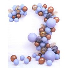 Арка гирлянда из воздушных шаров "Голубая с золотом". Размер: 5м.