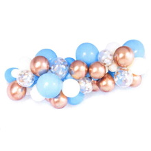 Гирлянда из воздушных шаров "Голубая с золотом". Размер: 5м.