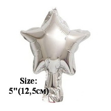 Шар фольгированный "Звезда Серебро". Размер:5"(12,5см). Пр-во: Китай