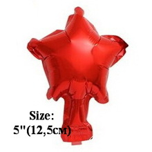 Шар фольгированный "Звезда Красная". Размер:5"(12,5см). Пр-во: Китай