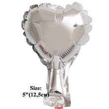 Шар фольгированный "Сердце Серебро". Размер:5"(12,5см). Пр-во: Китай