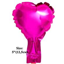 Шар фольгированный "Сердце Малиновое". Размер:5"(12,5см). Пр-во: Китай