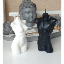 Свічки "Жіночий і чоловічий Торс". Колір:Чорний/Білий Висота:10см. Матеріал:Парафін.