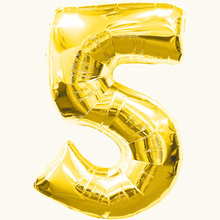 Шар цифра "5" Цвет: Золото. Размер: 40"(100см). Пр-во: FlexMetal (Испания)