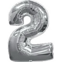 Куля цифра "2" Колір: Срібло. Розмір: 40" (100см). Пр-під: FlexMetal (Іспанія)